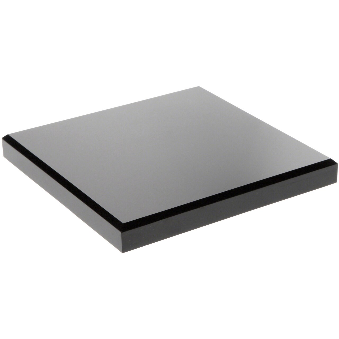 Plymor Black Acrylic Square Beveled Display Base, 6" W x 6" D x 0.75" H